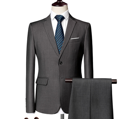 ✨👔60% de réduction + livraison gratuite🔥Ensemble de costume d'affaires coupe moderne 2 pièces pour homme