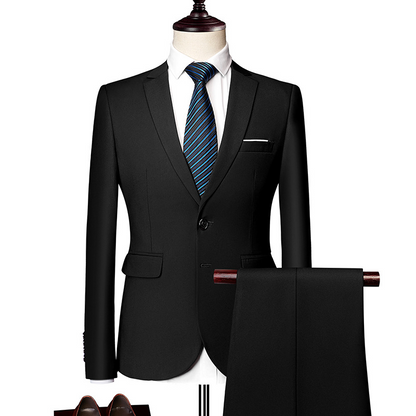 ✨👔60% de réduction + livraison gratuite🔥Ensemble de costume d'affaires coupe moderne 2 pièces pour homme