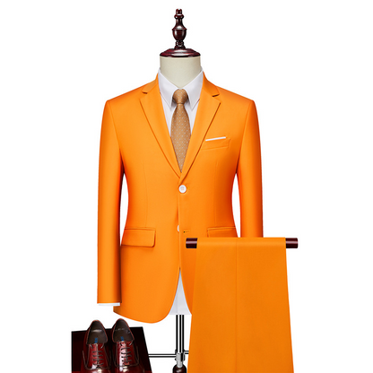 ✨👔60% de réduction + livraison gratuite🔥Ensemble de costume d'affaires coupe moderne 2 pièces pour homme