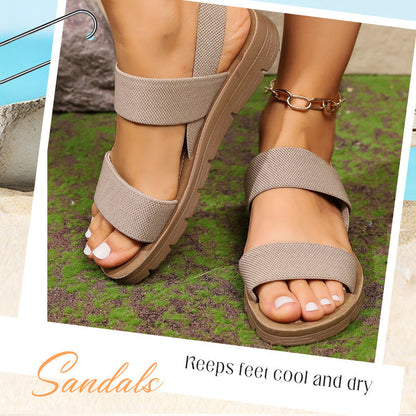 👡 65% DE RÉDUCTION! 🔥 Sandales Décontractées Antidérapantes pour Femme avec Larges Bandes Élastiques – Confortables, Semelle Amortie & Parfaites Pour Les Journées Ensoleillées ☀️