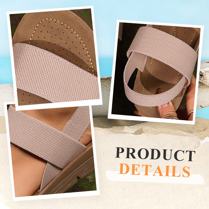 👡 65% DE RÉDUCTION! 🔥 Sandales Décontractées Antidérapantes pour Femme avec Larges Bandes Élastiques – Confortables, Semelle Amortie & Parfaites Pour Les Journées Ensoleillées ☀️