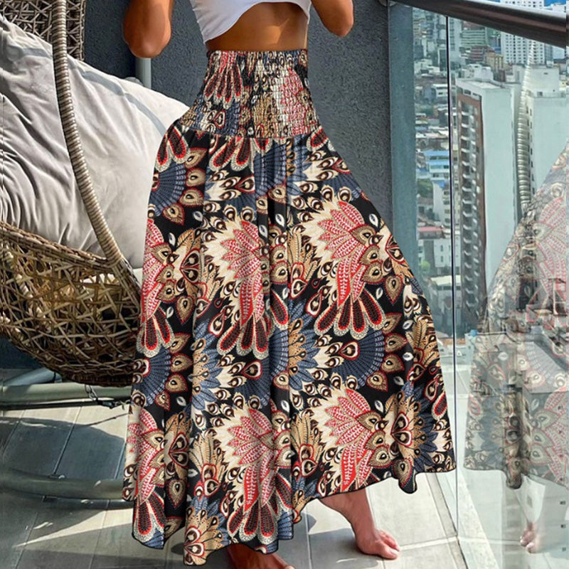 🌸✨58 % de réduction🔥Jupe Décontractées à Taille Haute avec Imprimé Floral à la Mode pour Femmes