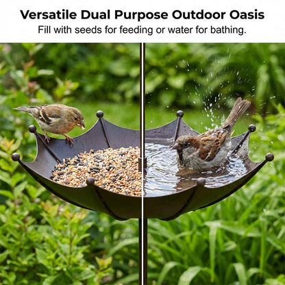 🚀 Offre à durée limitée - Mangeoire et bain suspendus en forme de parapluie pour oiseaux