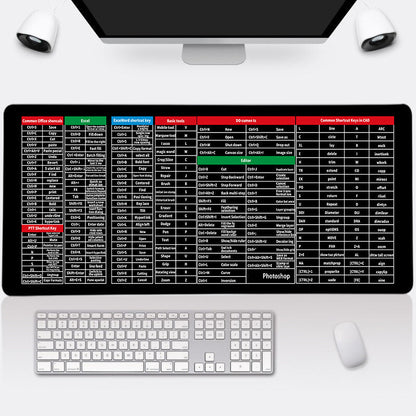 🖱️⌨️50 % de réduction🔥✨Pavé de clavier antidérapant Quick Key Super Large - avec motifs de raccourcis pour les logiciels de bureautique