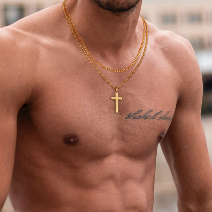 ✨✝️58 % de réduction🔥Collier double rangée en acier inoxydable Collier créatif à chaînes torsadées cubaines multi-rangées