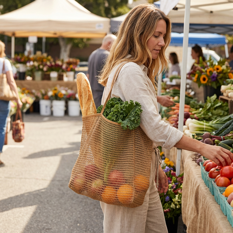 👜 OFFRE SPÉCIALE : 56% DE RÉDUCTION ! 🌴 Sac à Bandoulière Décontracté pour Femme en Maille Résistante – Grande Capacité, Fond Solide & Poche Zippée 🏖️