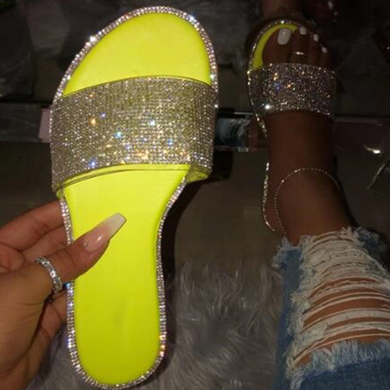 ✨💎40% de réduction🔥Sandales plates à strass scintillants pour femme
