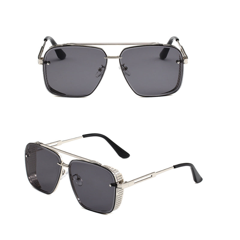 📢📢50 % DE RÉDUCTION !!! ✨Lunettes de soleil rétro pour homme à double pont et monture métallique