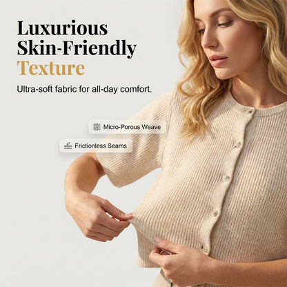 🔥 Pull classique à manches courtes en maille – Un classique indémodable