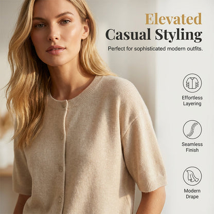 🔥 Pull classique à manches courtes en maille – Un classique indémodable