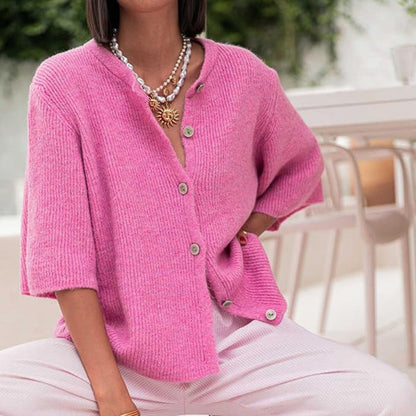 🔥 Pull classique à manches courtes en maille – Un classique indémodable
