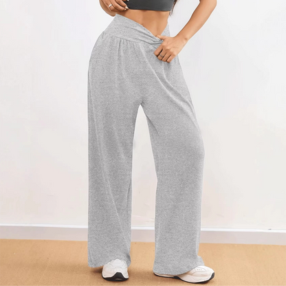 👖🍂58% de réduction❣️ Pantalon de survêtement Femme à Taille Haute et Jambes Larges
