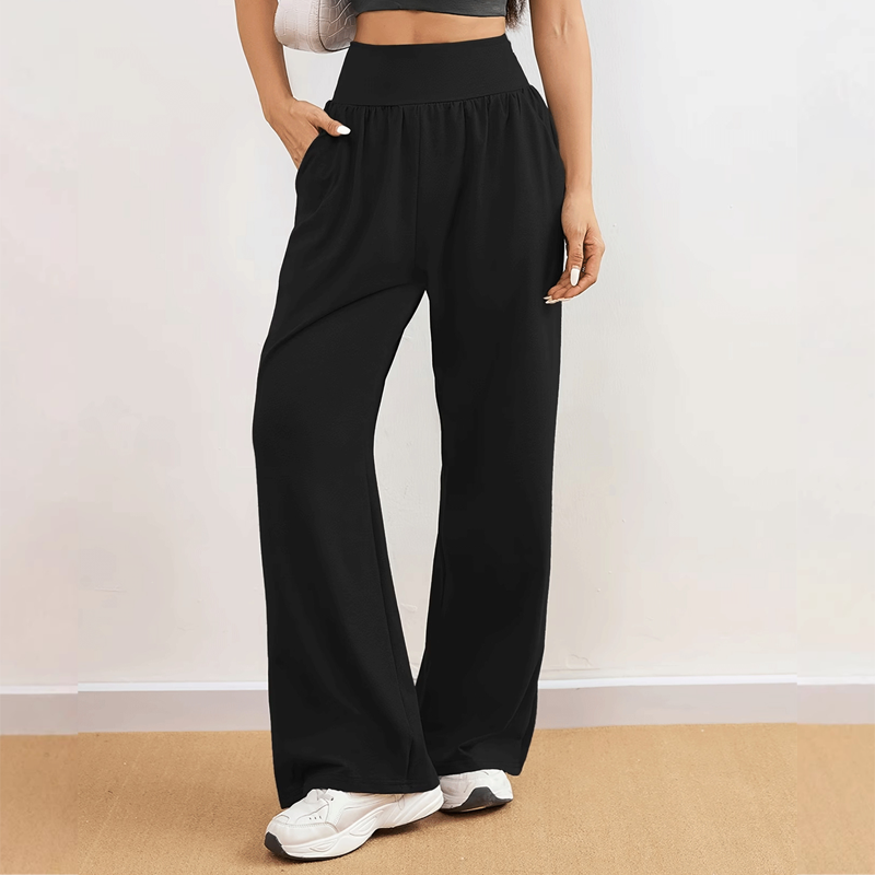 👖🍂58% de réduction❣️ Pantalon de survêtement Femme à Taille Haute et Jambes Larges