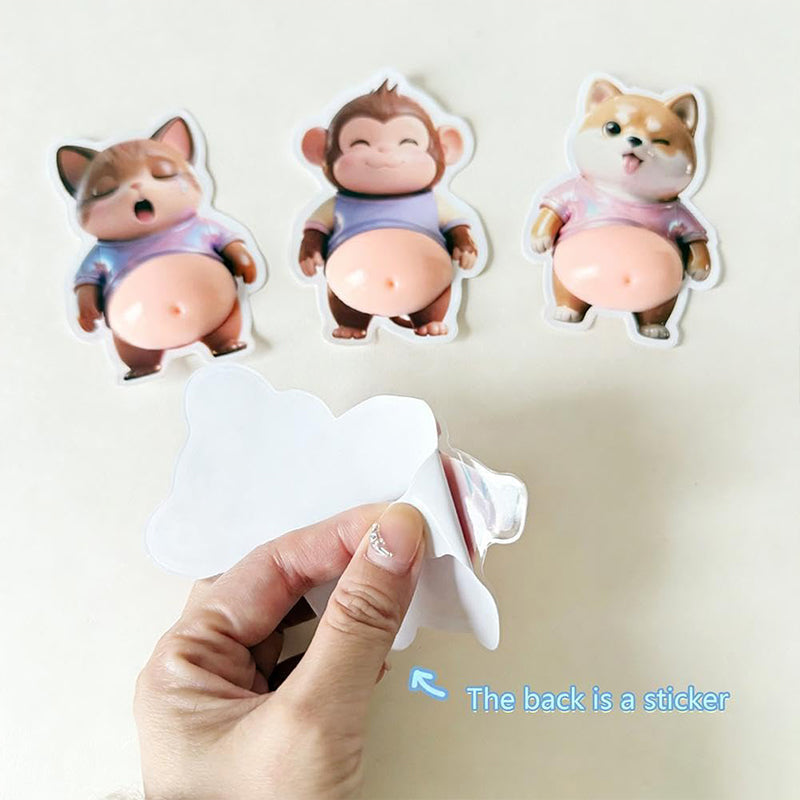 🌈🎨50 % de réduction 🔥Autocollant 3D en forme d'animal pour le ventre🛡️