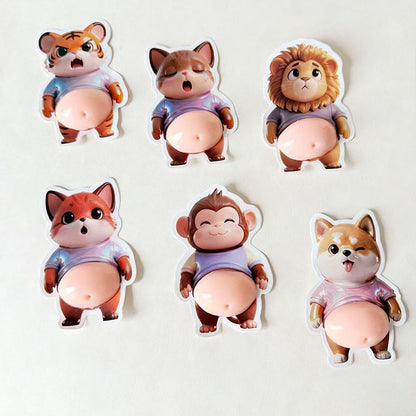 🌈🎨50 % de réduction 🔥Autocollant 3D en forme d'animal pour le ventre🛡️