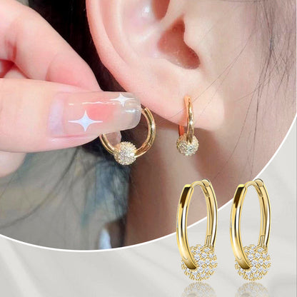 ✨💛53% de réduction🔥Boucles d'oreilles en or en forme de cercle avec une petite boule