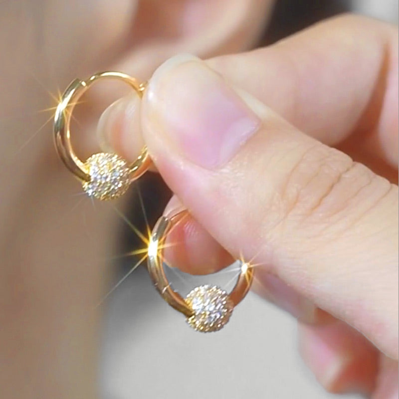 ✨💛53% de réduction🔥Boucles d'oreilles en or en forme de cercle avec une petite boule