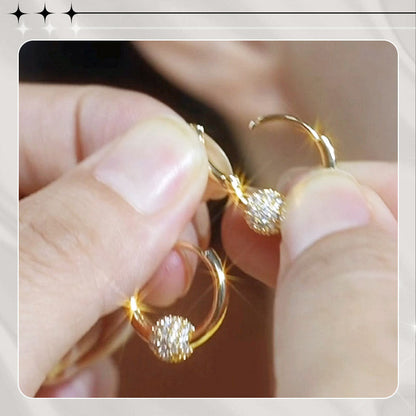 ✨💛53% de réduction🔥Boucles d'oreilles en or en forme de cercle avec une petite boule