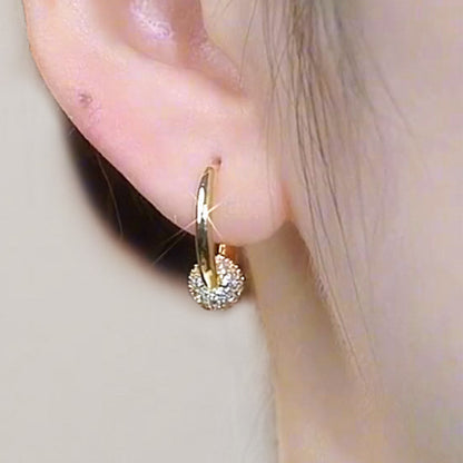 ✨💛53% de réduction🔥Boucles d'oreilles en or en forme de cercle avec une petite boule