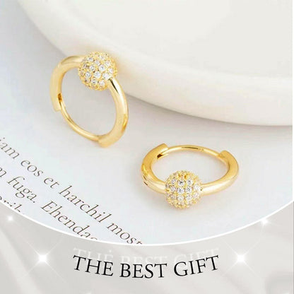 ✨💛53% de réduction🔥Boucles d'oreilles en or en forme de cercle avec une petite boule