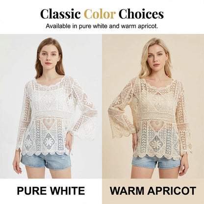 🌸50 % de réduction✨Chemise Couvrance en Dentelle d'Inspiration Vintage pour Femme