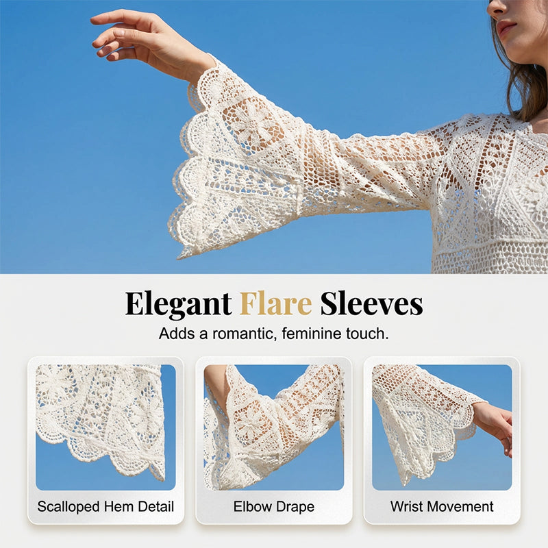🌸50 % de réduction✨Chemise Couvrance en Dentelle d'Inspiration Vintage pour Femme