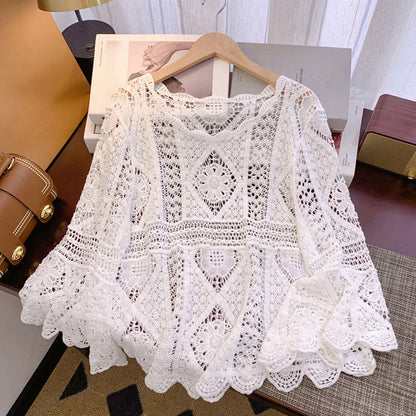 🌸50 % de réduction✨Chemise Couvrance en Dentelle d'Inspiration Vintage pour Femme