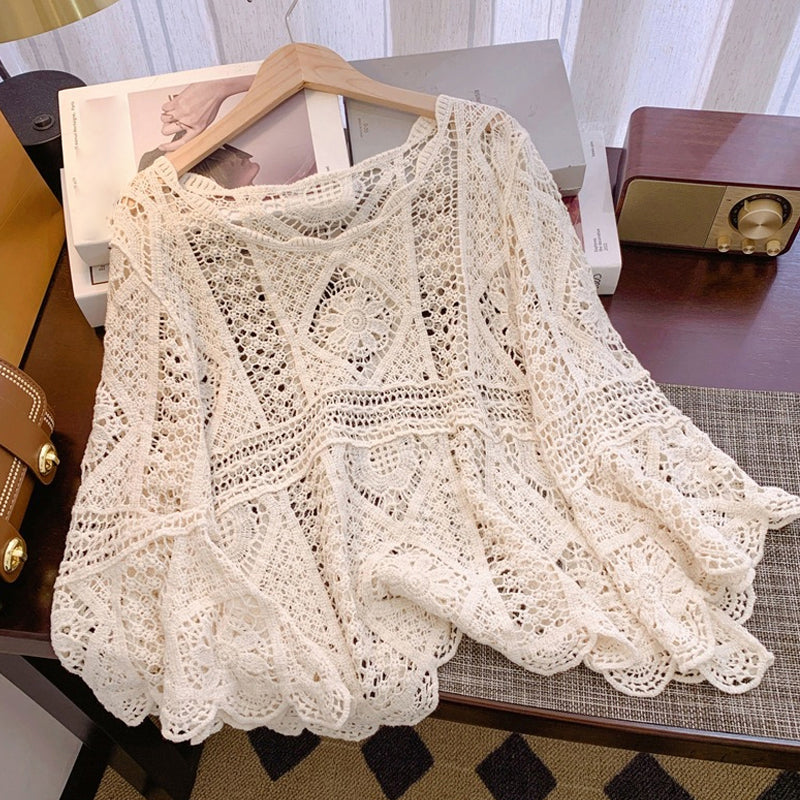 🌸50 % de réduction✨Chemise Couvrance en Dentelle d'Inspiration Vintage pour Femme