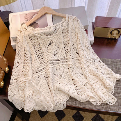 🌸50 % de réduction✨Chemise Couvrance en Dentelle d'Inspiration Vintage pour Femme