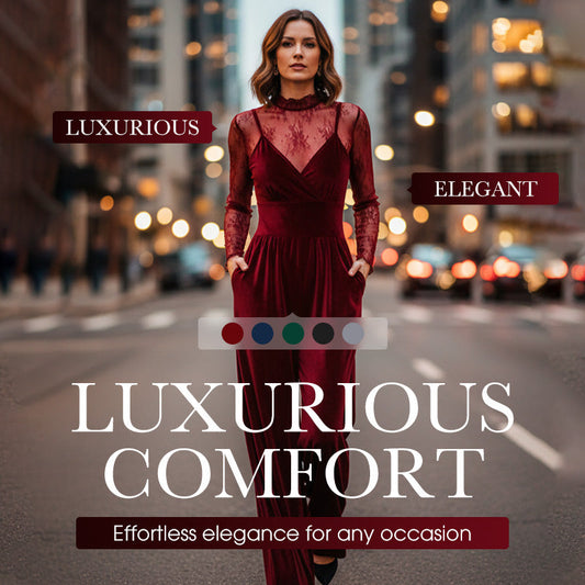 ✨50 % de réduction + livraison gratuite🔥Ensemble 2 pièces : combinaison en velours et haut en dentelle👗