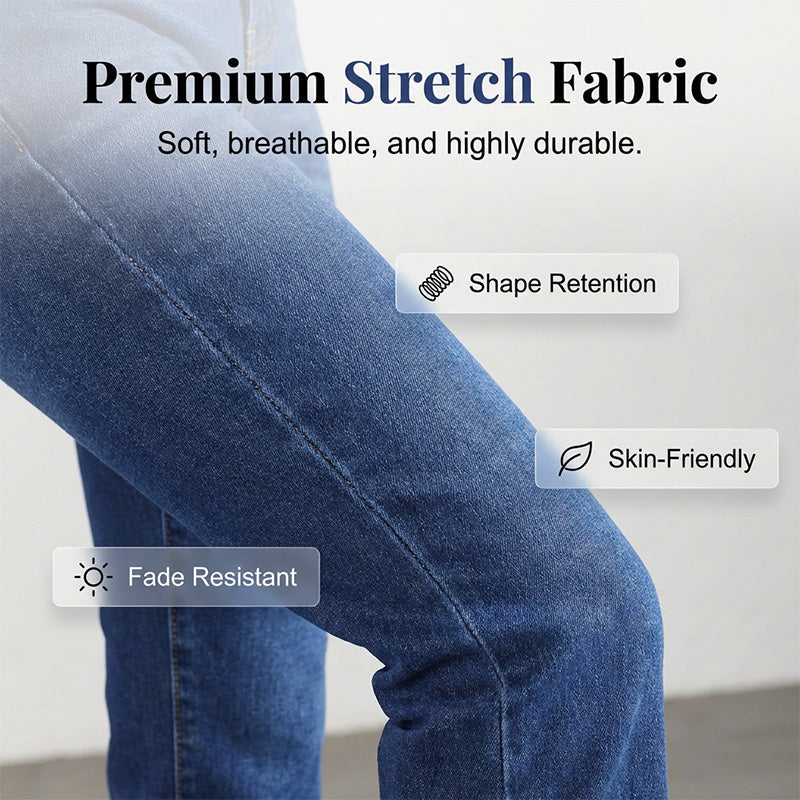 👖🌸Offre à durée limitée：66% de réduction🔥Jean en denim à taille haute et coupe droite pour femme