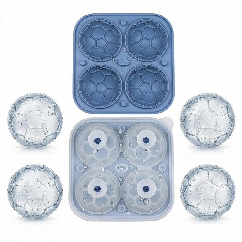 Moule à Glaçons Football ✅ Silicone Souple & Sans BPA | Idéal Soirées Match ⚽ -50% AUJOURD’HUI 🔥