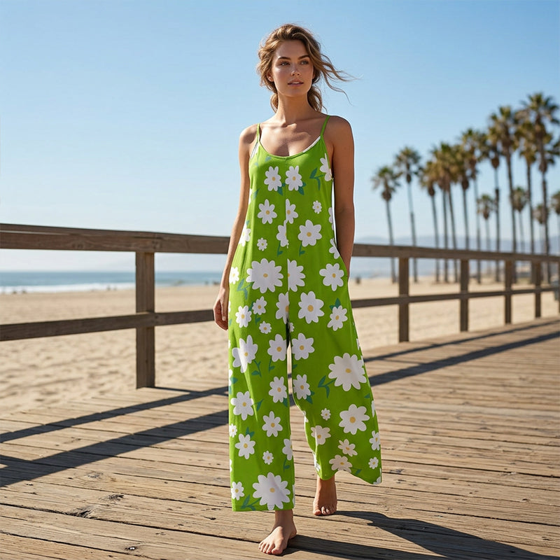 Combinaison Florale ✅ Jambes Larges & Confort | Taille XL-5XL 🌸50 % de réduction 🔥