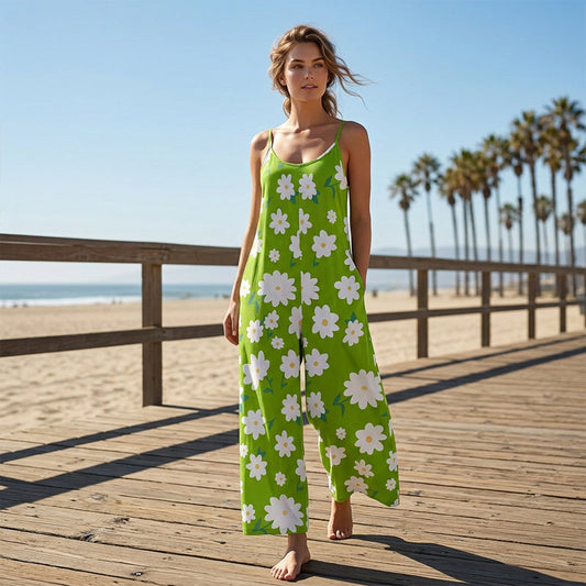 Combinaison Florale ✅ Jambes Larges & Confort | Taille XL-5XL 🌸50 % de réduction 🔥