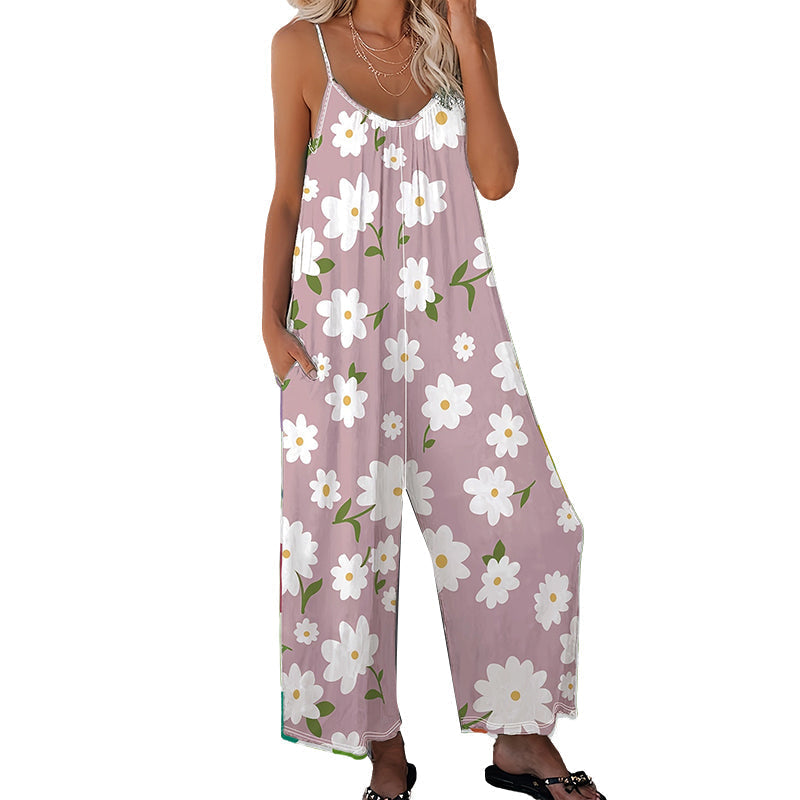 Combinaison Florale ✅ Jambes Larges & Confort | Taille XL-5XL 🌸50 % de réduction 🔥