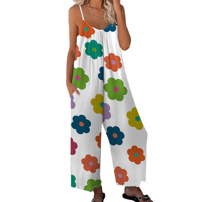 Combinaison Florale ✅ Jambes Larges & Confort | Taille XL-5XL 🌸50 % de réduction 🔥