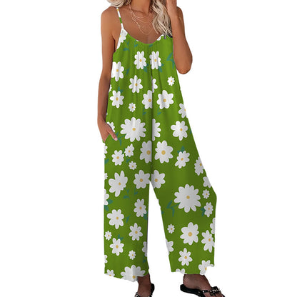 Combinaison Florale ✅ Jambes Larges & Confort | Taille XL-5XL 🌸50 % de réduction 🔥