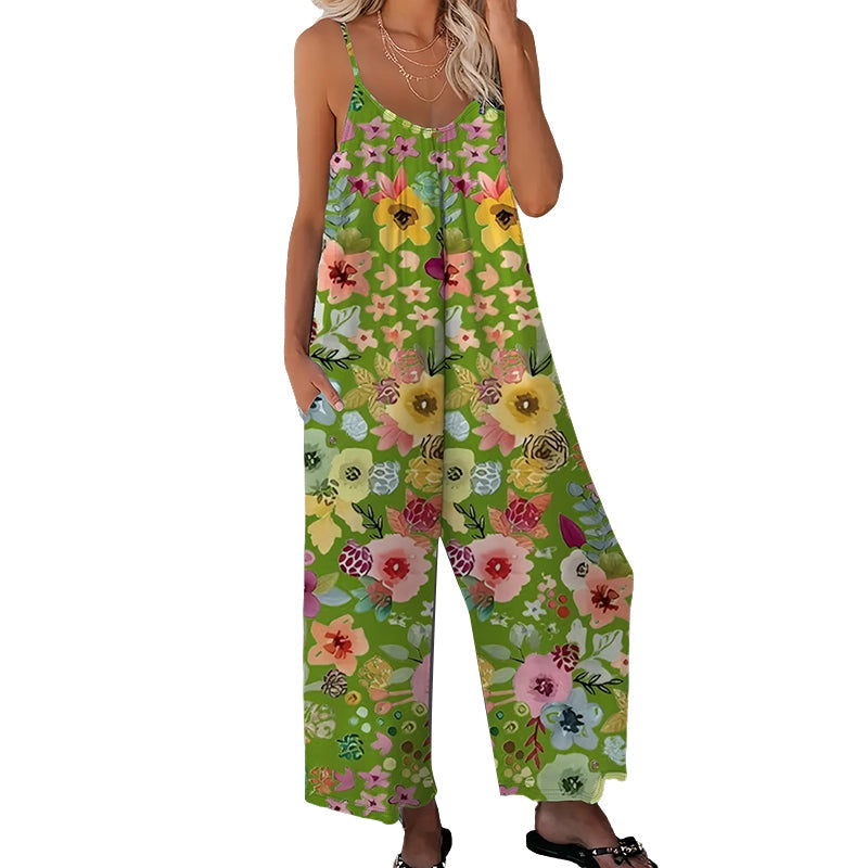 Combinaison Florale ✅ Jambes Larges & Confort | Taille XL-5XL 🌸50 % de réduction 🔥