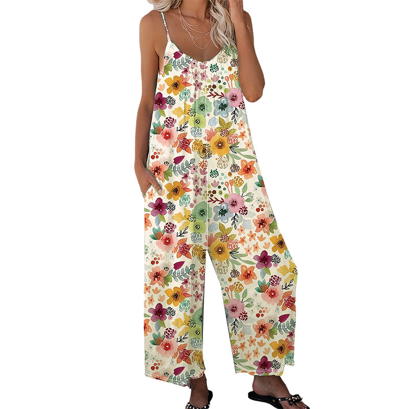 Combinaison Florale ✅ Jambes Larges & Confort | Taille XL-5XL 🌸50 % de réduction 🔥