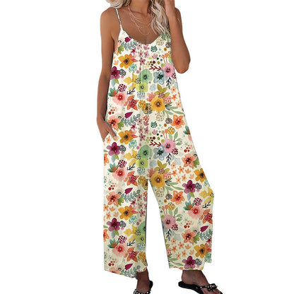 Combinaison Florale ✅ Jambes Larges & Confort | Taille XL-5XL 🌸50 % de réduction 🔥