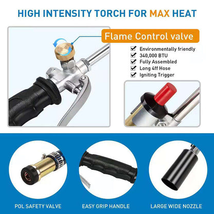 🔥 50 % de réduction + livraison gratuite 🌿 Brûleur à propane ultra-puissant pour éliminer les mauvaises herbes – Flamme instantanée, allumage facile, idéal pour les allées, les terrasses et les parterres de jardin 🧑‍🌾