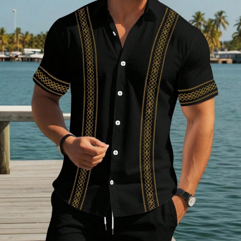 🔥Ensemble chemise à manches courtes à imprimé floral p✅ Style Vacances | Frais & Décontracté 🌴 -50% 🔥
