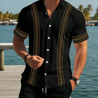 🔥Ensemble chemise à manches courtes à imprimé floral p✅ Style Vacances | Frais & Décontracté 🌴 -50% 🔥