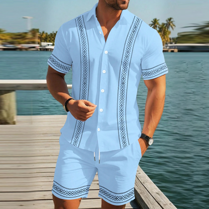 🔥Ensemble chemise à manches courtes à imprimé floral p✅ Style Vacances | Frais & Décontracté 🌴 -50% 🔥