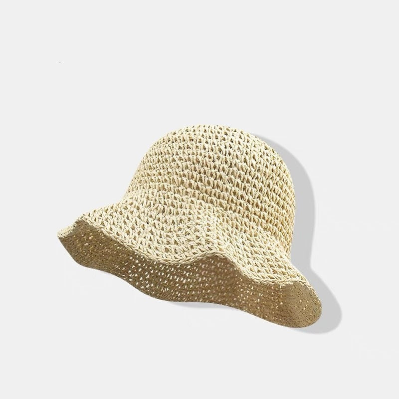 ❤️ Chapeau de paille à large bord tissé à la main pour femme 🌟 Chic & Pliable | Bord Large Solaire 🏖️ -60% 🔥