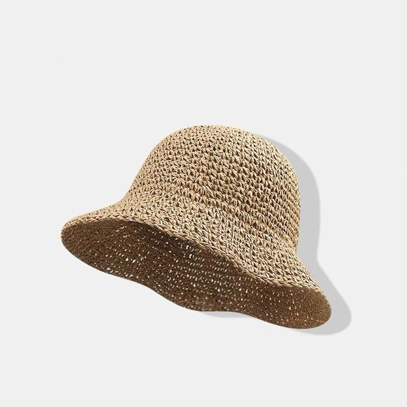 ❤️ Chapeau de paille à large bord tissé à la main pour femme 🌟 Chic & Pliable | Bord Large Solaire 🏖️ -60% 🔥