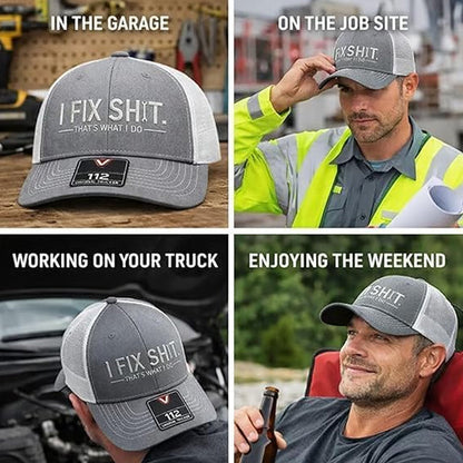 Casquette de camionneur brodée « I Fix Shit » 🛠️ | Humour & Style 🧢 -50% 🔥