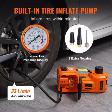 🚗 50% DE RÉDUCTION! 🔧 Kit cric 12‑en‑1 – 5 t, hydraulique & clé à chocs – Sécurité & praticité ✨