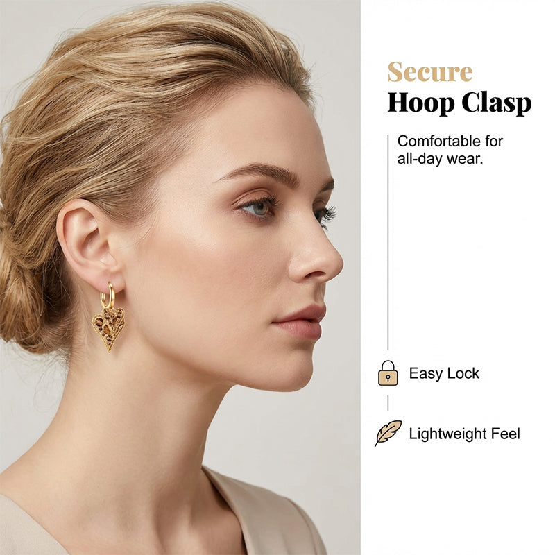 💗Boucles d’Oreilles Créoles Cœur ✅ Cristaux & Design Double Cœur | Élégantes et Légères 💎 -53% AUJOURD’HUI 🔥
