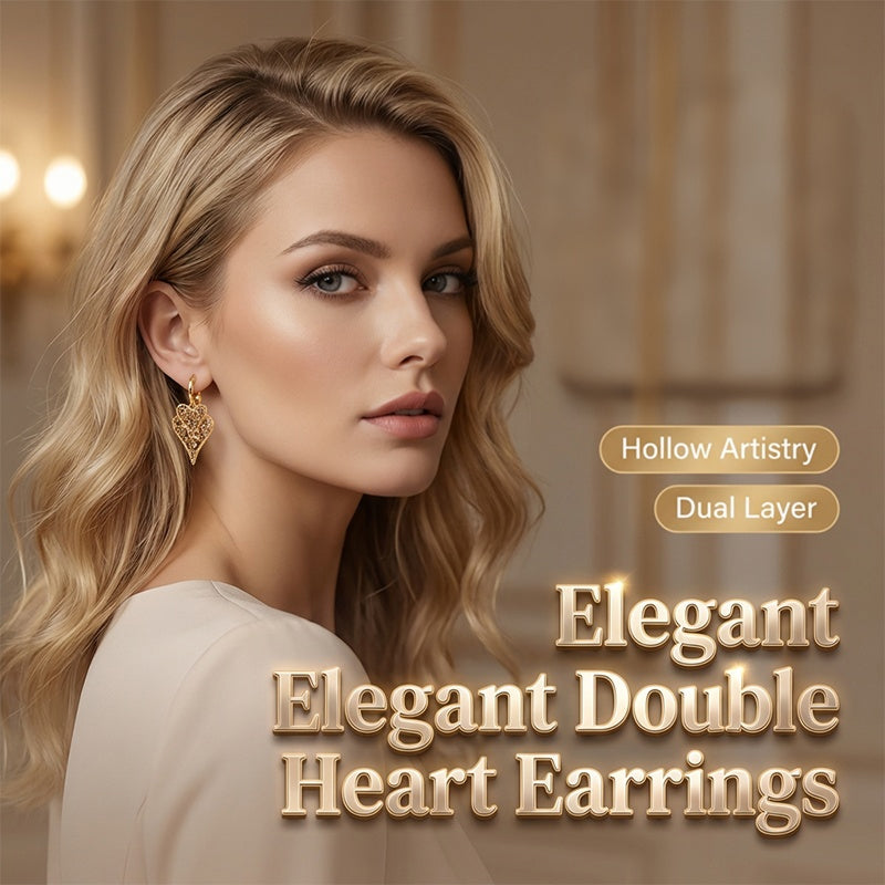 💗Boucles d’Oreilles Créoles Cœur ✅ Cristaux & Design Double Cœur | Élégantes et Légères 💎 -53% AUJOURD’HUI 🔥